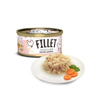 Mr. Bandit Fillet chicken with lamb - филета от пилешко с агнешко 80g - Pet ValleyПаучPet Valley