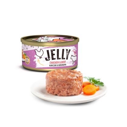 Mr. Bandit Jelly Chicken with beef - пилешко и телешко в желе 80g - Pet ValleyПаучPet Valley