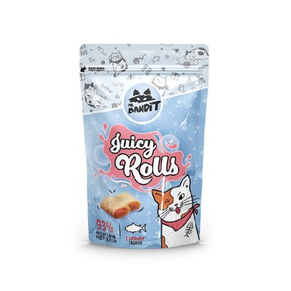 Mr. Bandit Juicy Rolls SALMON - сочно лакомство за котки със сьомга 40 гр. - Pet ValleyПаучPet Valley