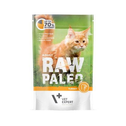 Пауч Raw Paleo Cat Adult Turkey 12x100g - Pet ValleyПаучPet Valley